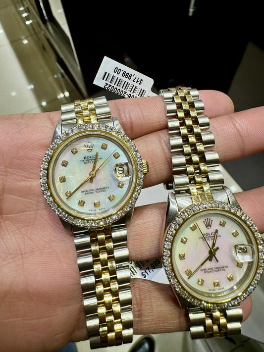 Rolex Datejust Mid size 31mm white mop Diamond dial 6827