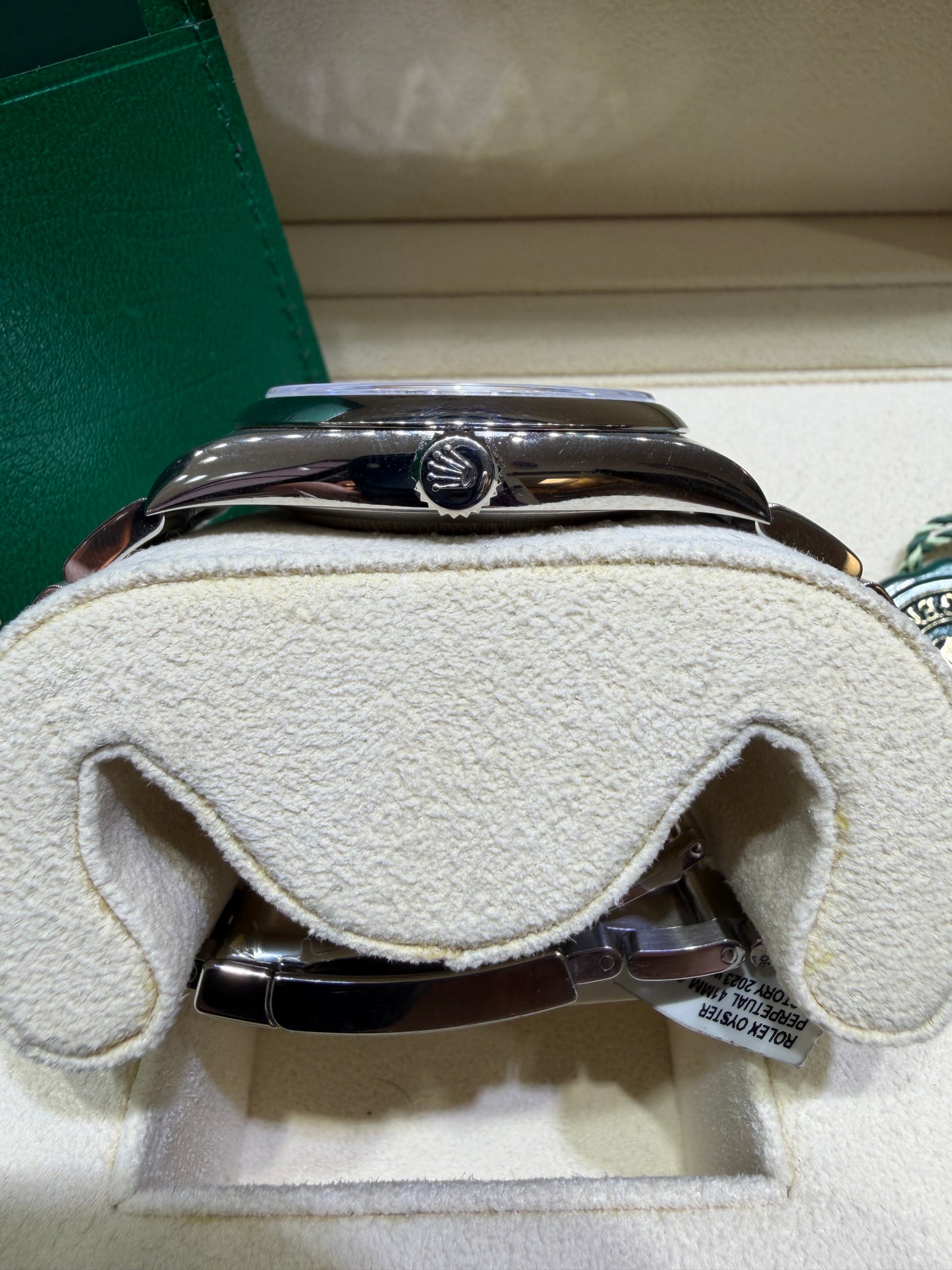 Rolex Oyster Perpetual 41 Green Dial 124300 (2023) – Pre-Owned Rolex for Sale | Monica Jewelers