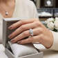 14K White Gold 1.45 CTW Natural Diamond Princess-Cut Engagement Ring with Baguette & Round Diamond Accents