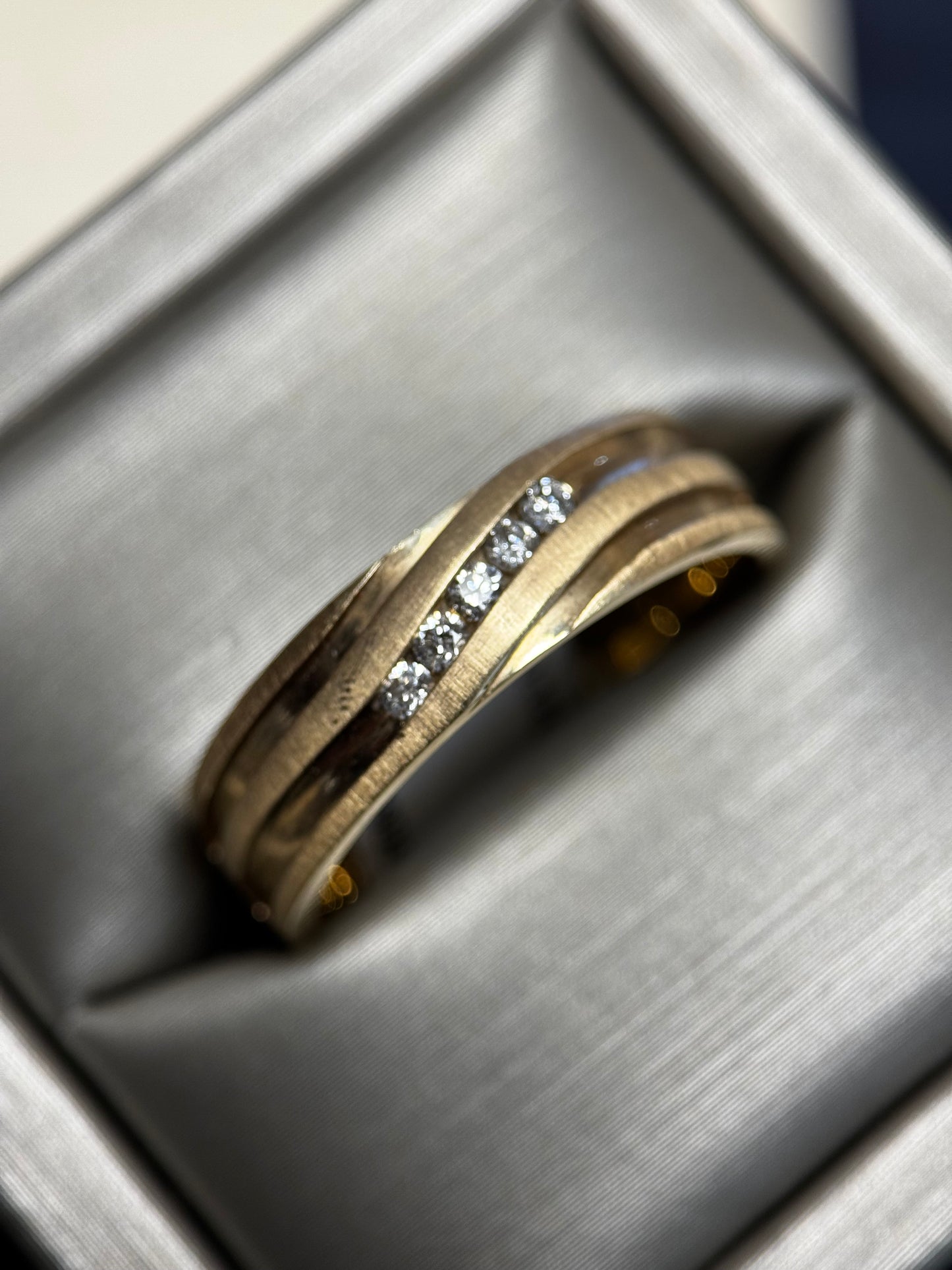 Mens Vintage Estate 14k Yellow Gold Diamond Ring .17ctw