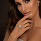 2.00 CTW Radiant-Style Composite Diamond Twist Halo Wedding Set in 14K White Gold – 0.53 CT Center