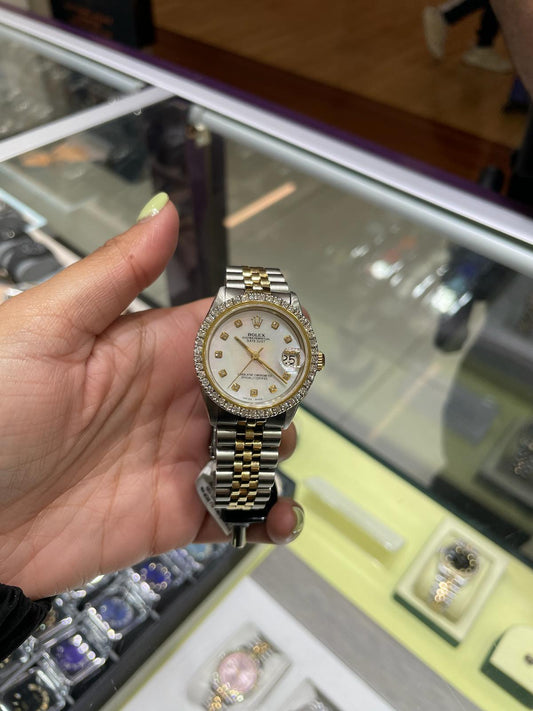Rolex Datejust Ladies Stainless Steel 31mm Diamond Dial with Diamond bezel