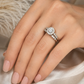 14K White Gold 1.20 CTW Natural Diamond Halo Wedding Set – 0.50 CT Round Center