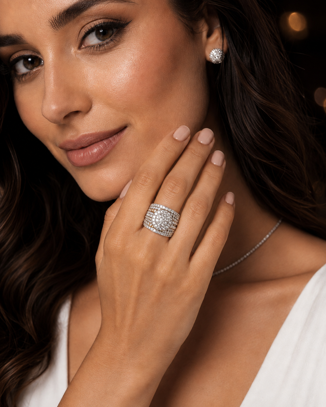 3 CTW Natural Diamond Composite Halo Ring | 10K Yellow Gold, G SI