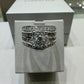 1.50 CTW Round Halo Diamond Engagement Ring | 14K White Gold Wide Band
