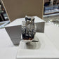 1.50 CTW Round Halo Diamond Engagement Ring | 14K White Gold Wide Band