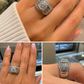 1.50 CTW Round Halo Diamond Engagement Ring | 14K White Gold Wide Band