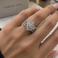 14K White Gold Oval Diamond Bypass Halo Wedding Set