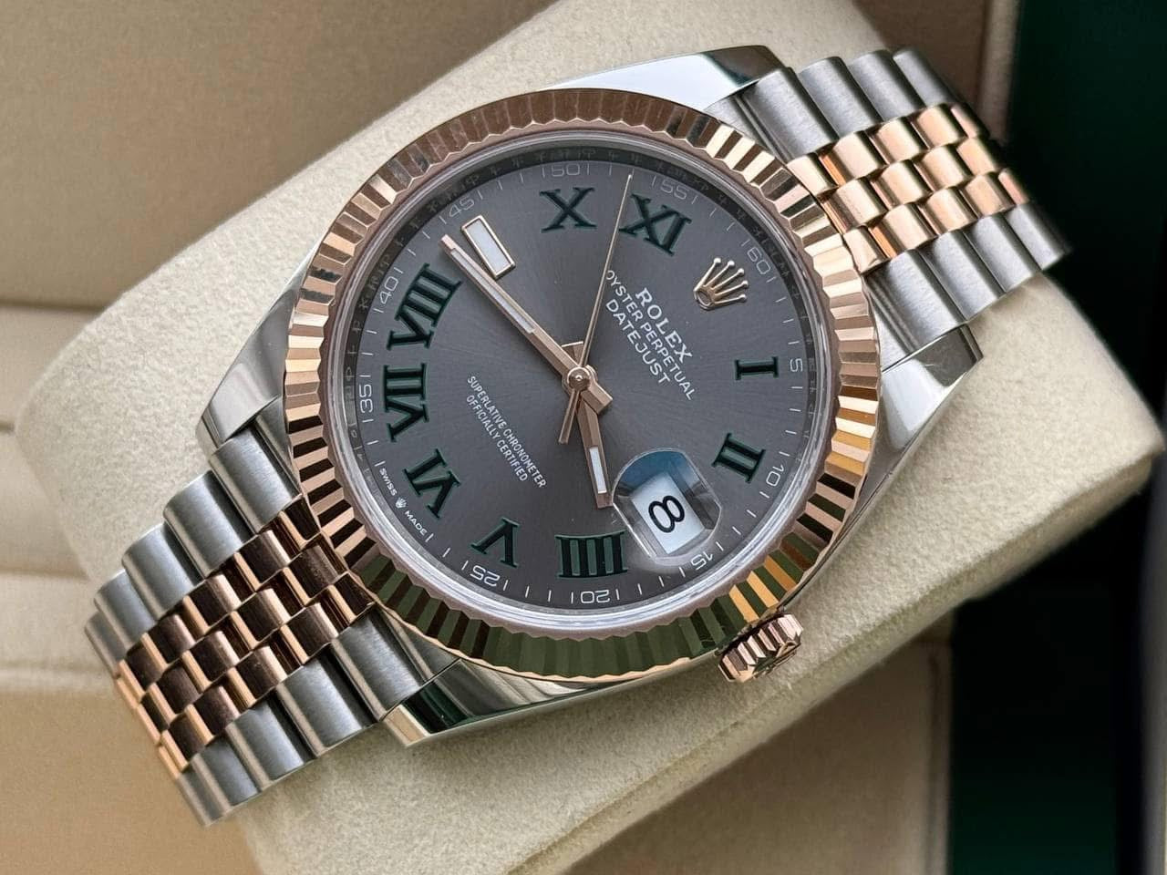 Rolex Datejust 41mm Everose Gold and Steel 126331 GRJ – Monica