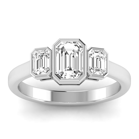 3 STONE EMERALD RING