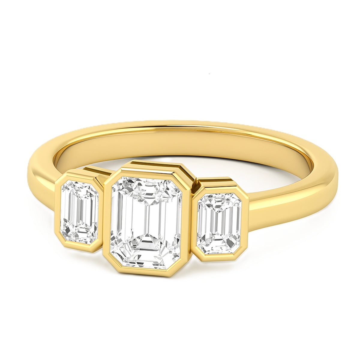 3 STONE EMERALD RING