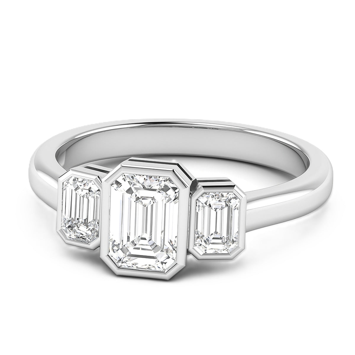 3 STONE EMERALD RING