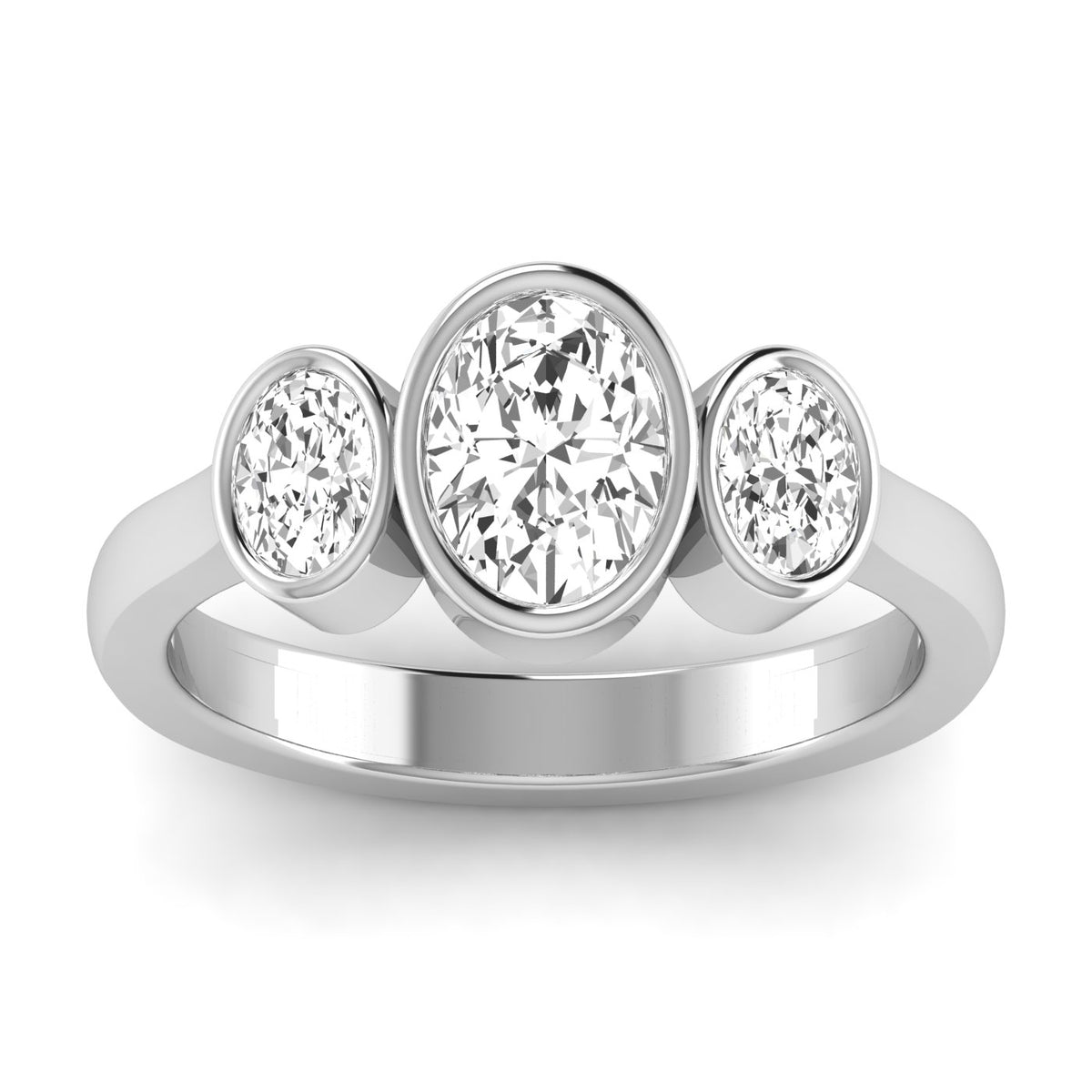 3 STONE OVAL RING