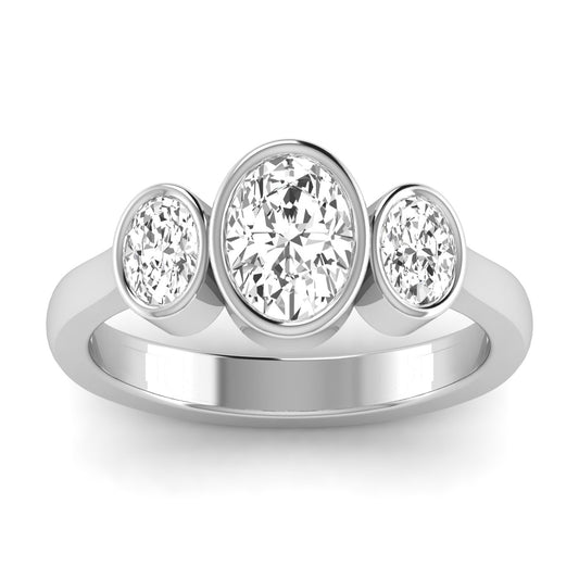 3 STONE OVAL RING