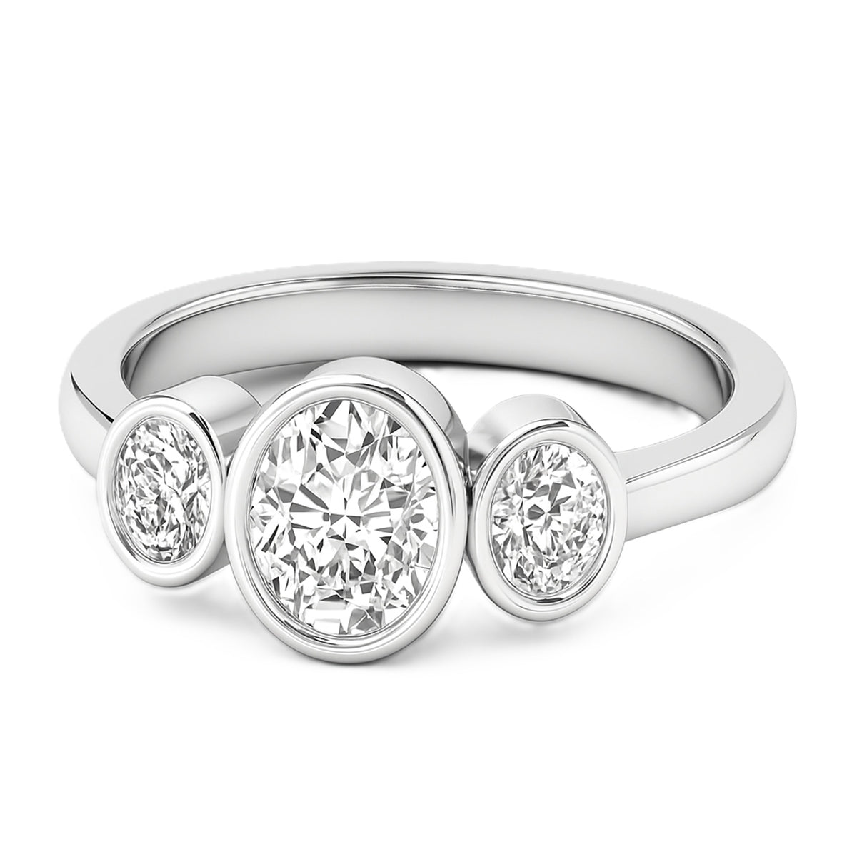 3 STONE OVAL RING