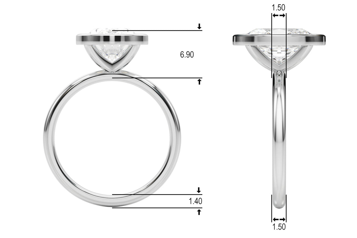 Solitaire Bezel Set Oval Engagement Ring