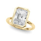 Solitaire Bezel Set Radiant Engagement Ring