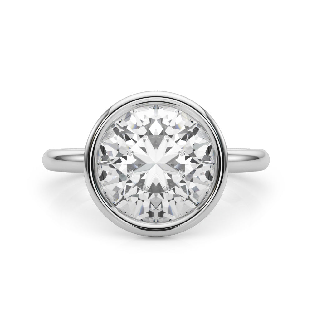 Solitaire Bezel Set Round Engagement Ring