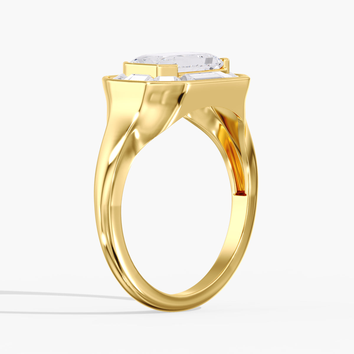 Lab Diamond Emerald Cut Halo Engagement Ring 2 3/4 Ctw.