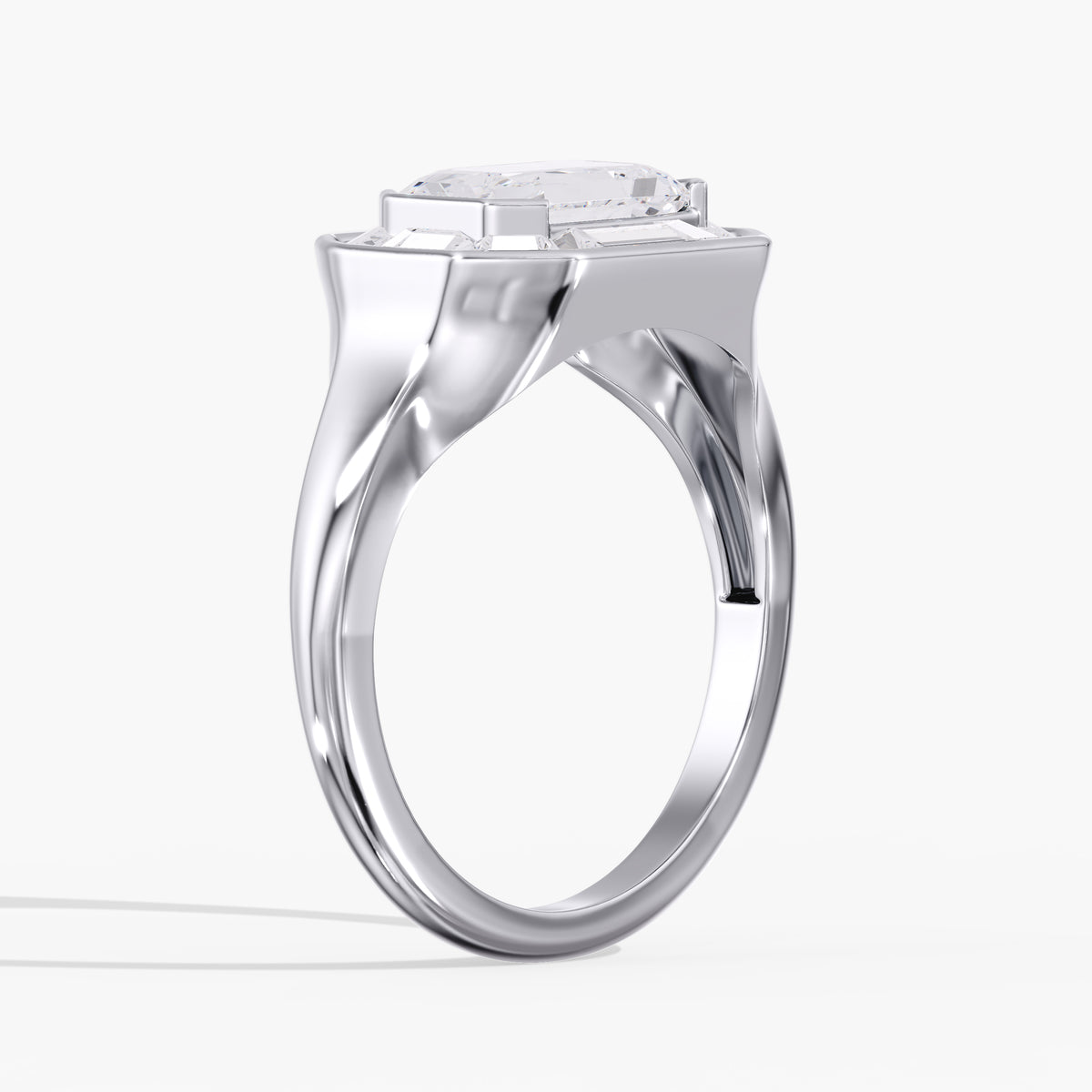 Lab Diamond Emerald Cut Halo Engagement Ring 2 3/4 Ctw.