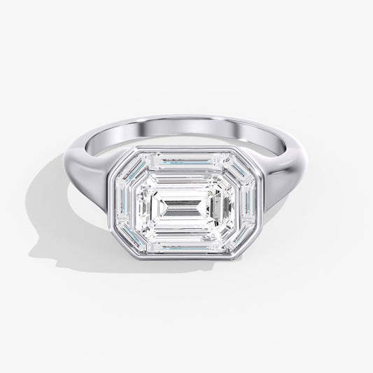 Lab Diamond Emerald Cut Halo Engagement Ring 2 3/4 Ctw.