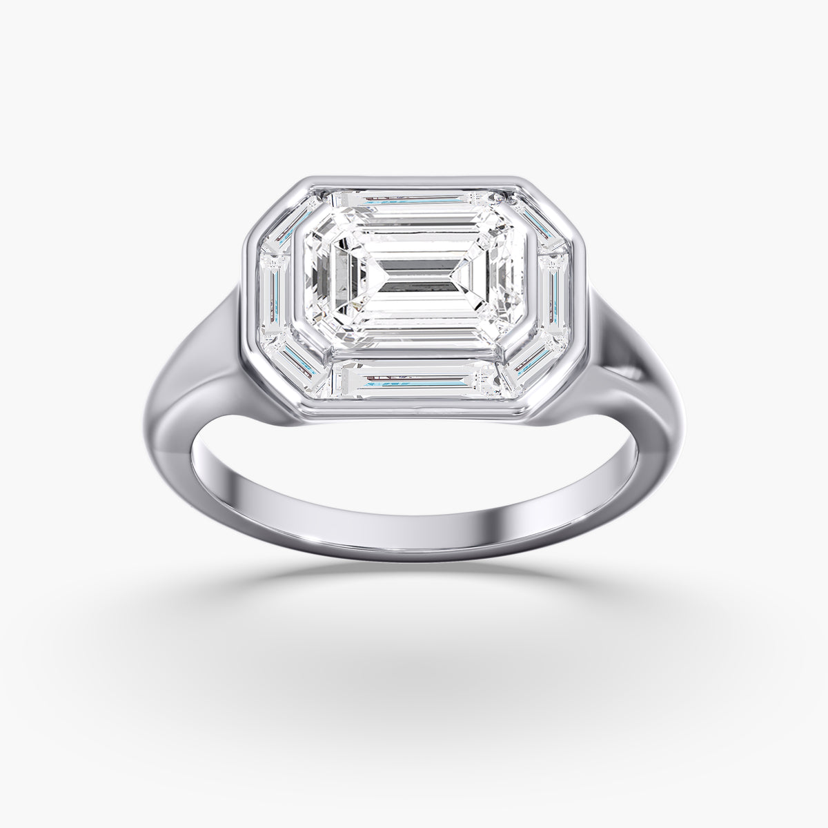 Lab Diamond Emerald Cut Halo Engagement Ring 2 3/4 Ctw.