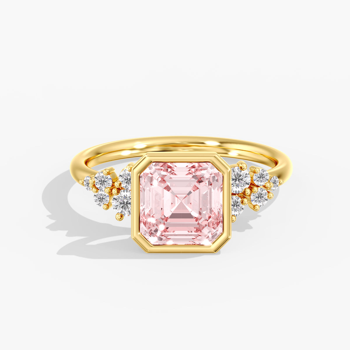 Lab Diamond Fancy Intense Pink Asscher Cut Ring 3 1/5 Ct.