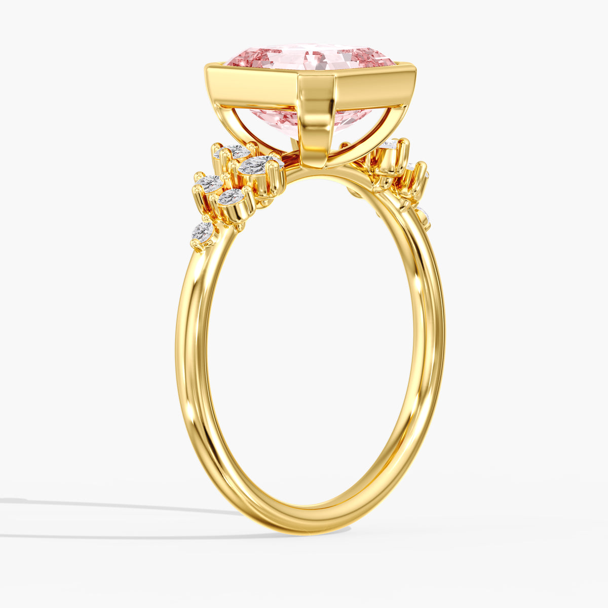 Lab Diamond Fancy Intense Pink Asscher Cut Ring 3 1/5 Ct.