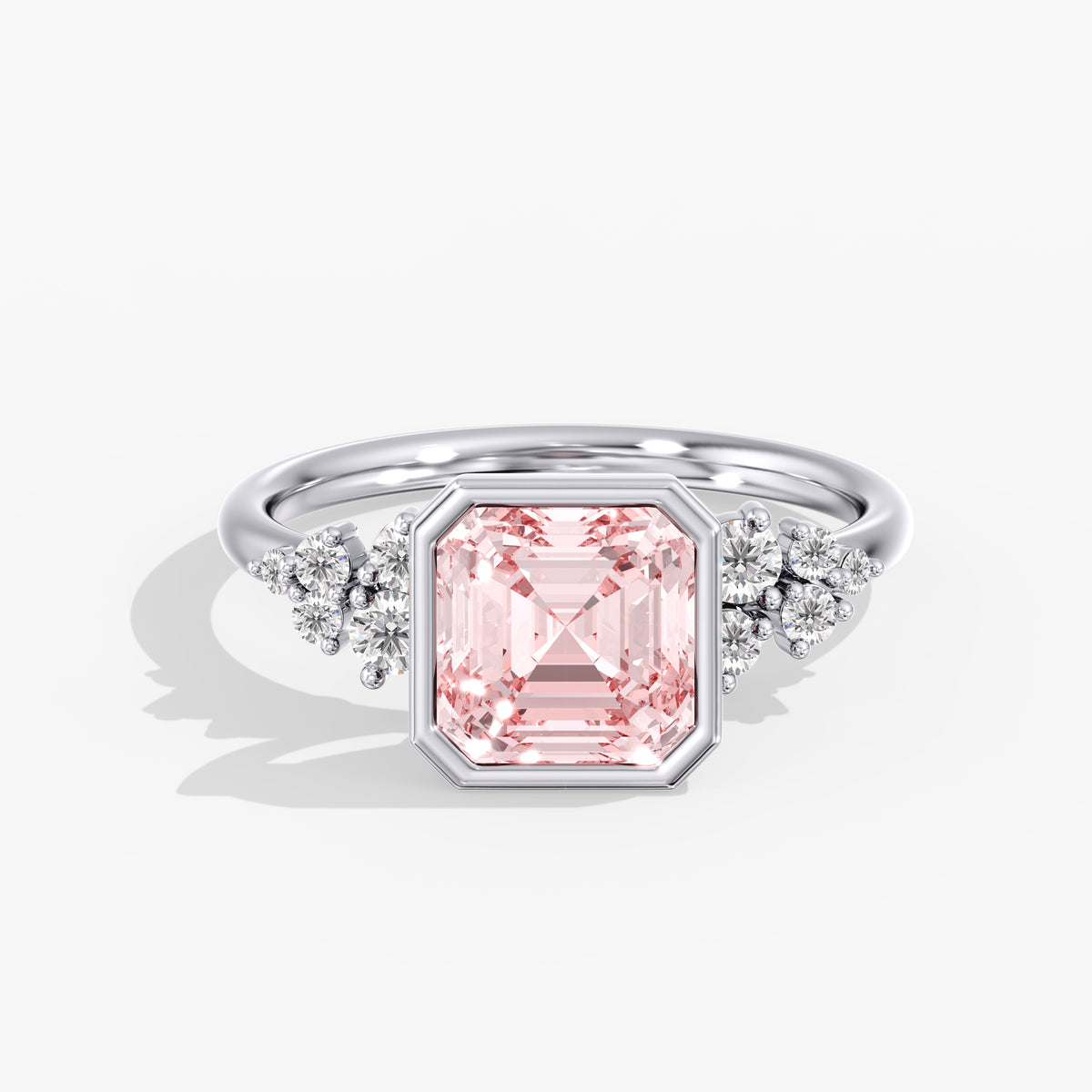 Lab Diamond Fancy Intense Pink Asscher Cut Ring 3 1/5 Ct.