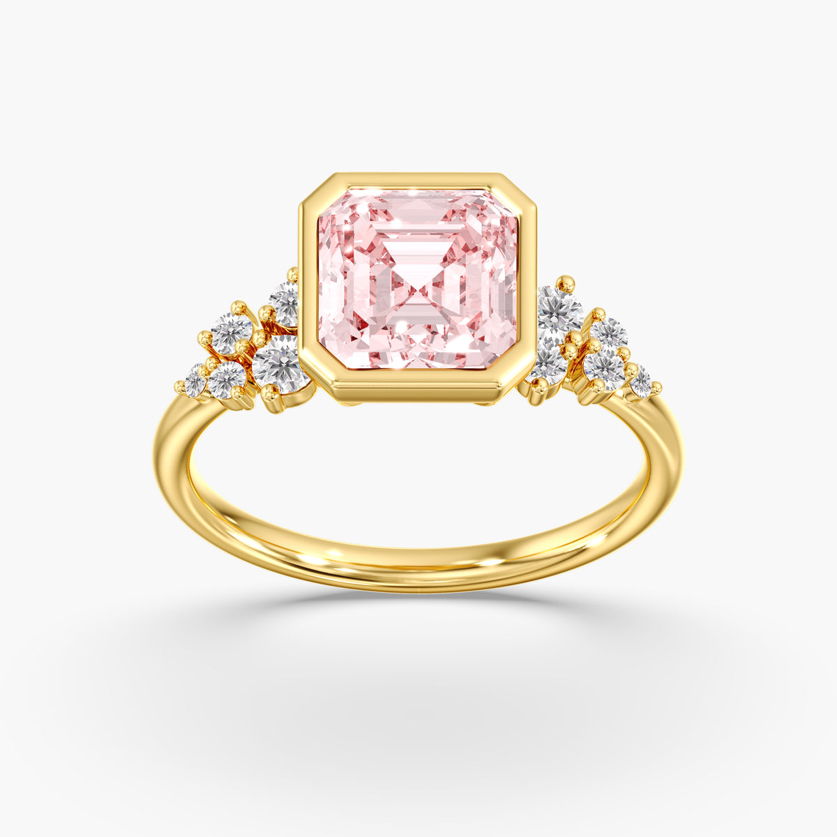 Lab Diamond Fancy Intense Pink Asscher Cut Ring 3 1/5 Ct.