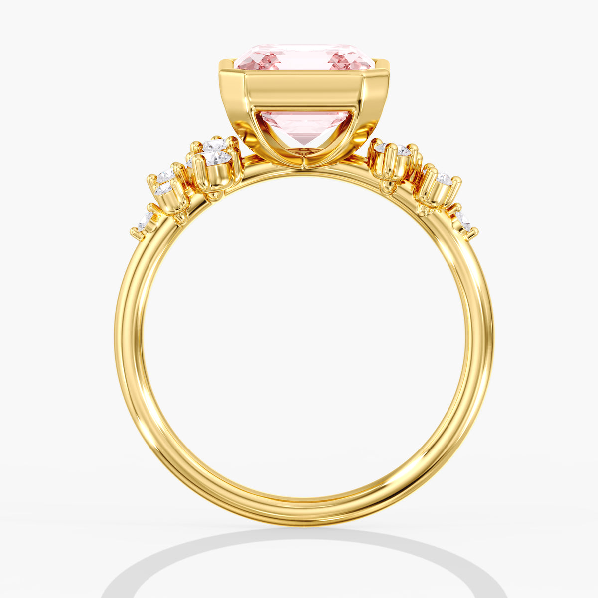 Lab Diamond Fancy Intense Pink Asscher Cut Ring 3 1/5 Ct.