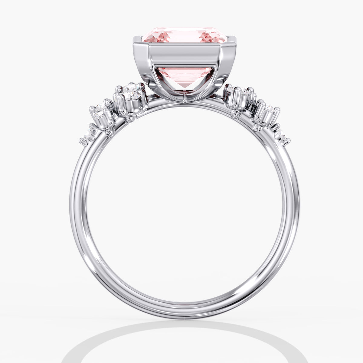 Lab Diamond Fancy Intense Pink Asscher Cut Ring 3 1/5 Ct.