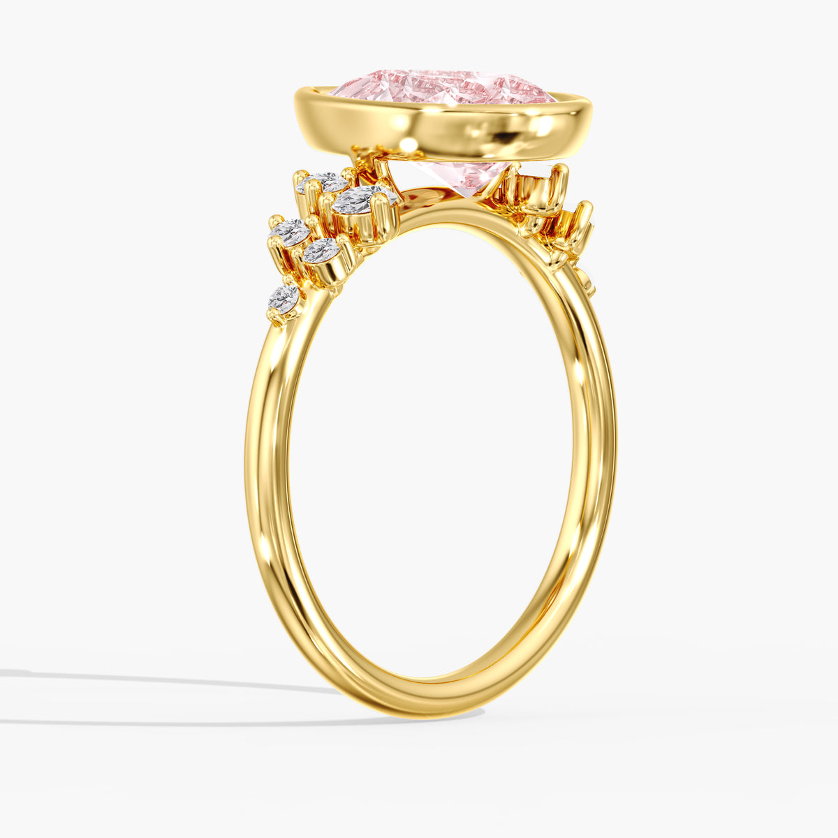 Lab Diamond Pear Fancy Vivid Pink Ring 3 Ct.