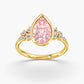 Lab Diamond Pear Fancy Vivid Pink Ring 3 Ct.
