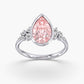 Lab Diamond Pear Fancy Vivid Pink Ring 3 Ct.