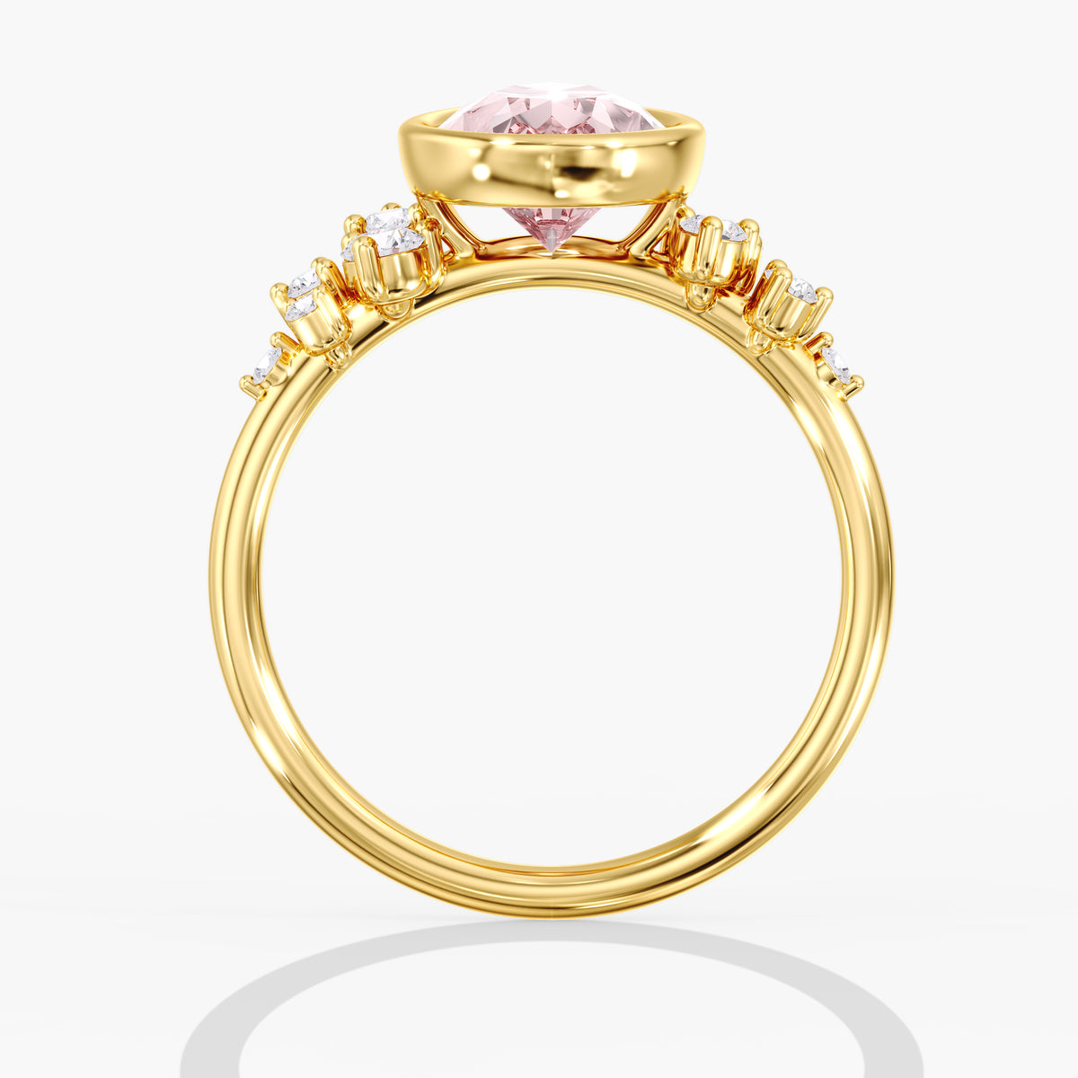 Lab Diamond Pear Fancy Vivid Pink Ring 3 Ct.