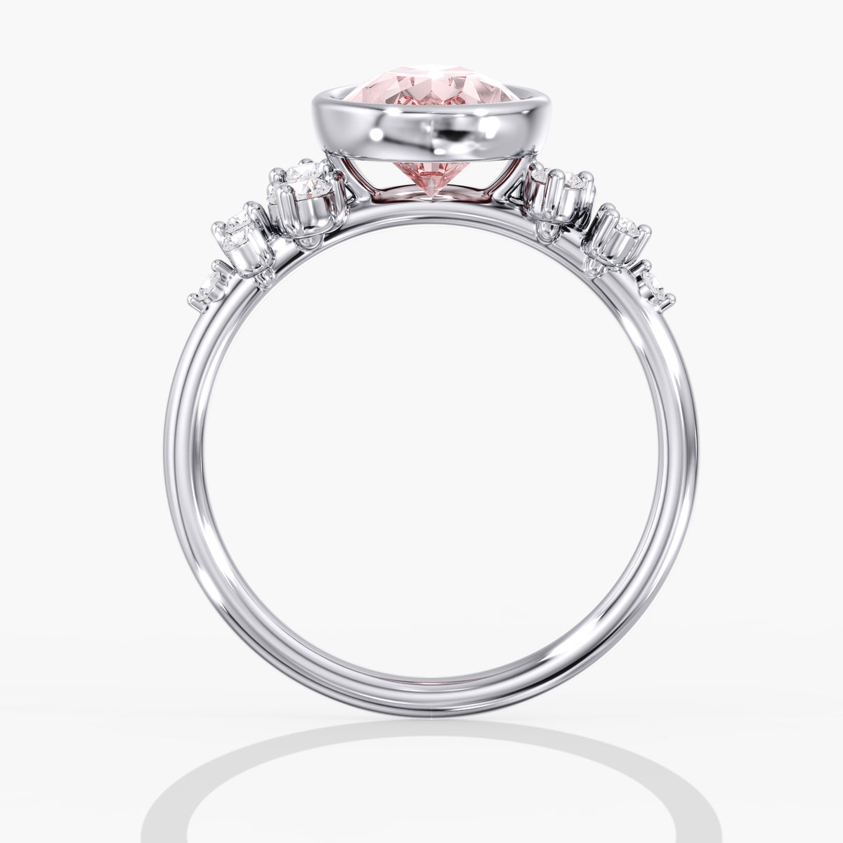 Lab Diamond Pear Fancy Vivid Pink Ring 3 Ct.
