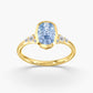 Lab Diamond Fancy Vivid Blue Elongated Cushion Ring 2 1/5 Ctw.