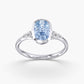 Lab Diamond Fancy Vivid Blue Elongated Cushion Ring 2 1/5 Ctw.