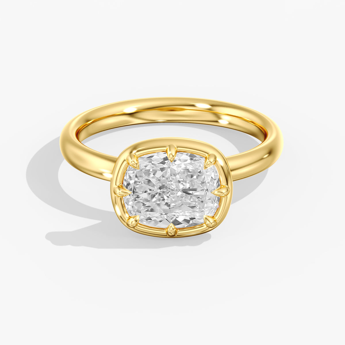 Lab Diamond Elongated Cushion Cut Engagement Ring 3 Ct.