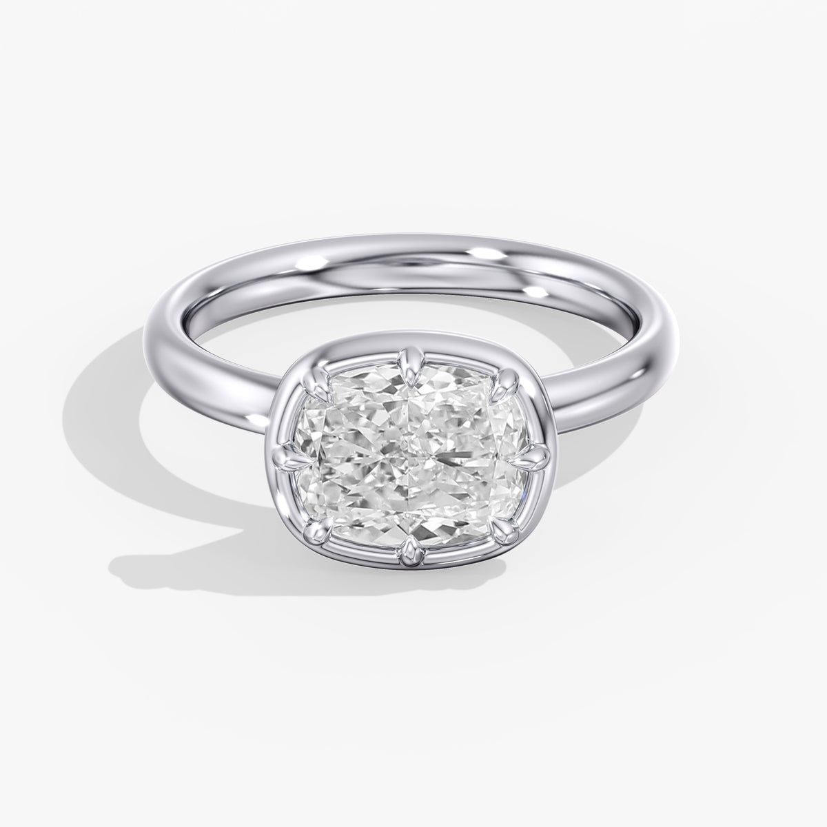 Lab Diamond Elongated Cushion Cut Engagement Ring 3 Ct.