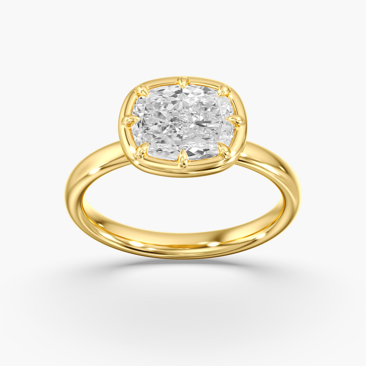 Lab Diamond Elongated Cushion Cut Engagement Ring 3 Ct.