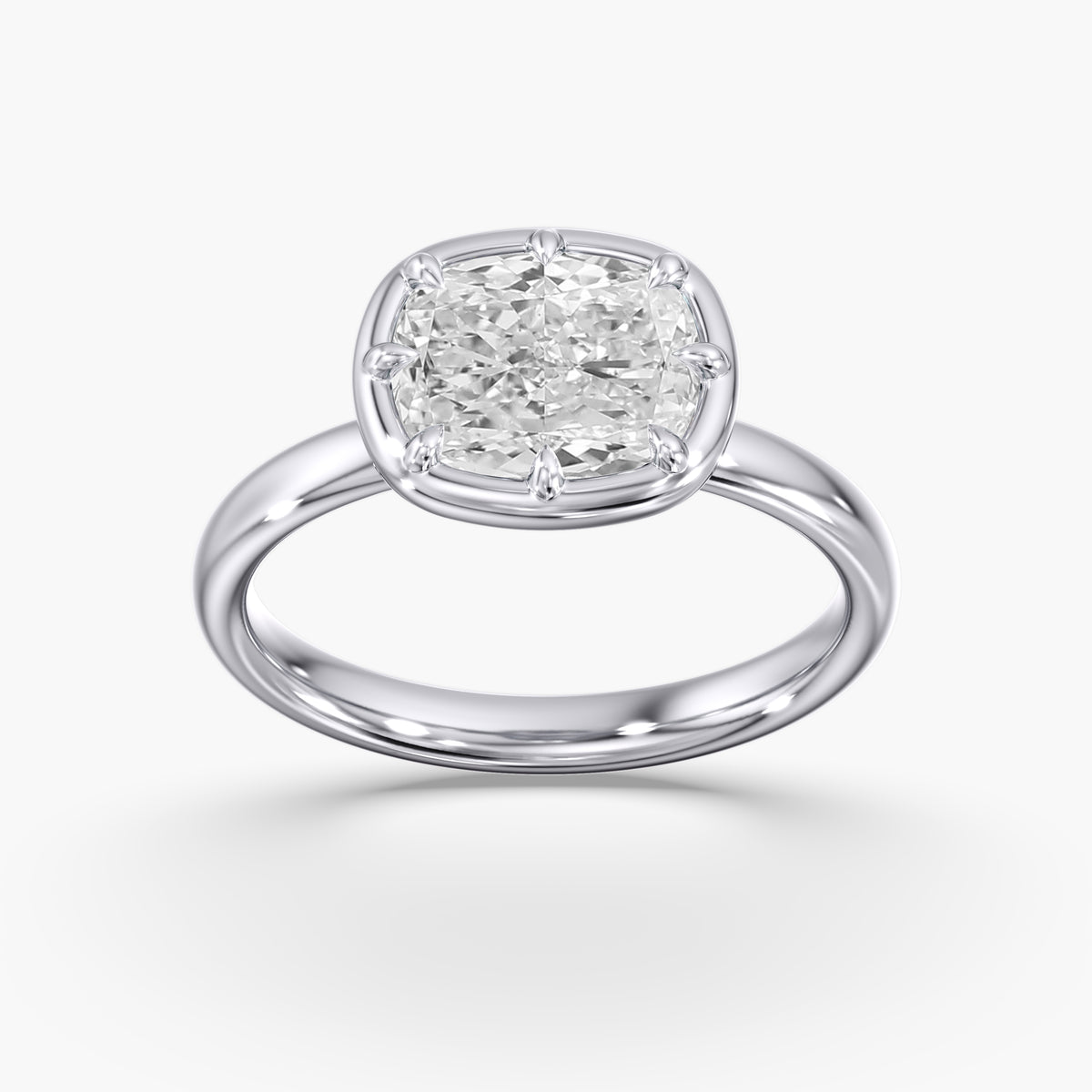 Lab Diamond Elongated Cushion Cut Engagement Ring 3 Ct.