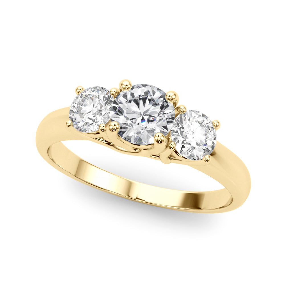 3-Stone Round Trellis Engagement Ring