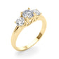 3-Stone Round Trellis Engagement Ring