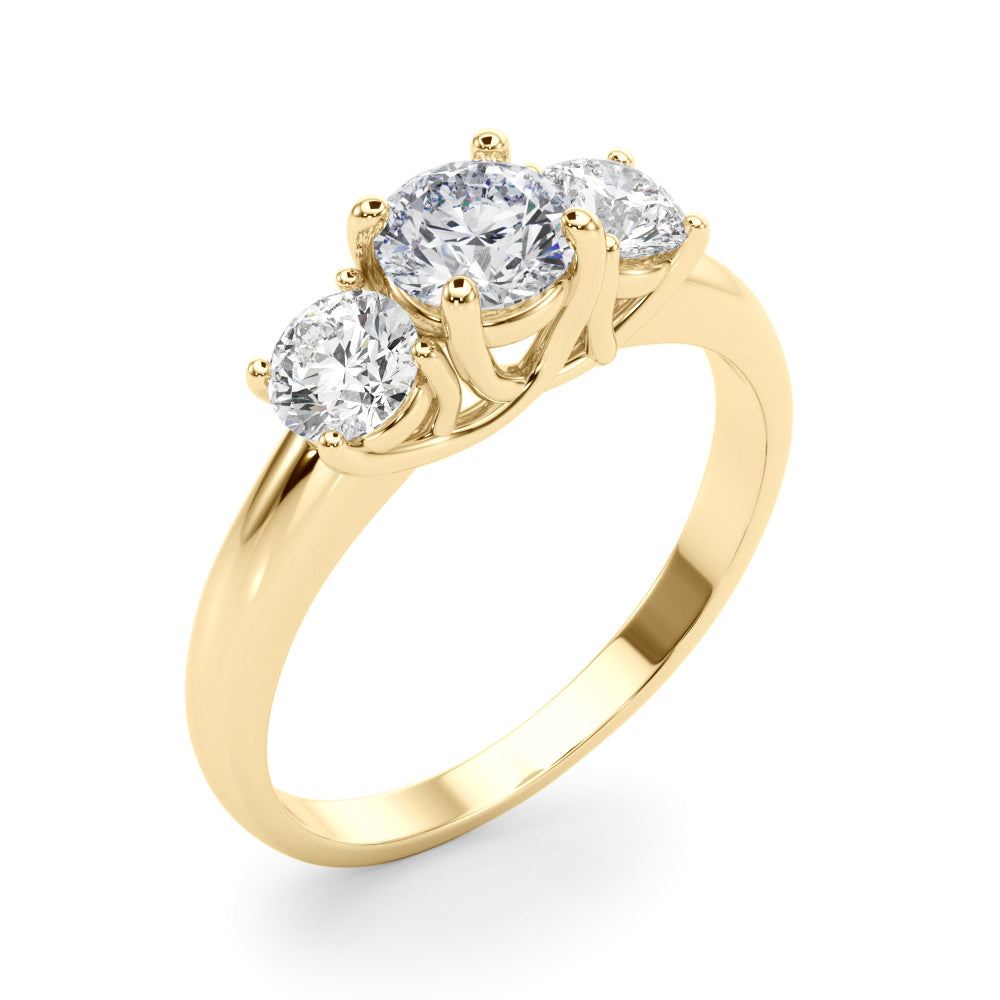 3-Stone Round Trellis Engagement Ring
