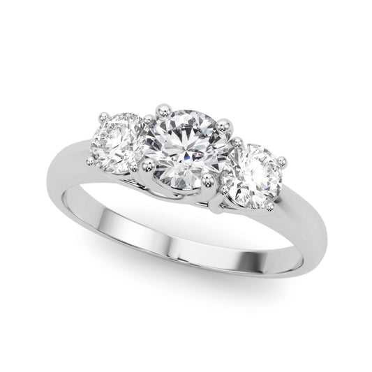 3-Stone Round Trellis Engagement Ring