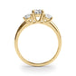 3-Stone Round Trellis Engagement Ring