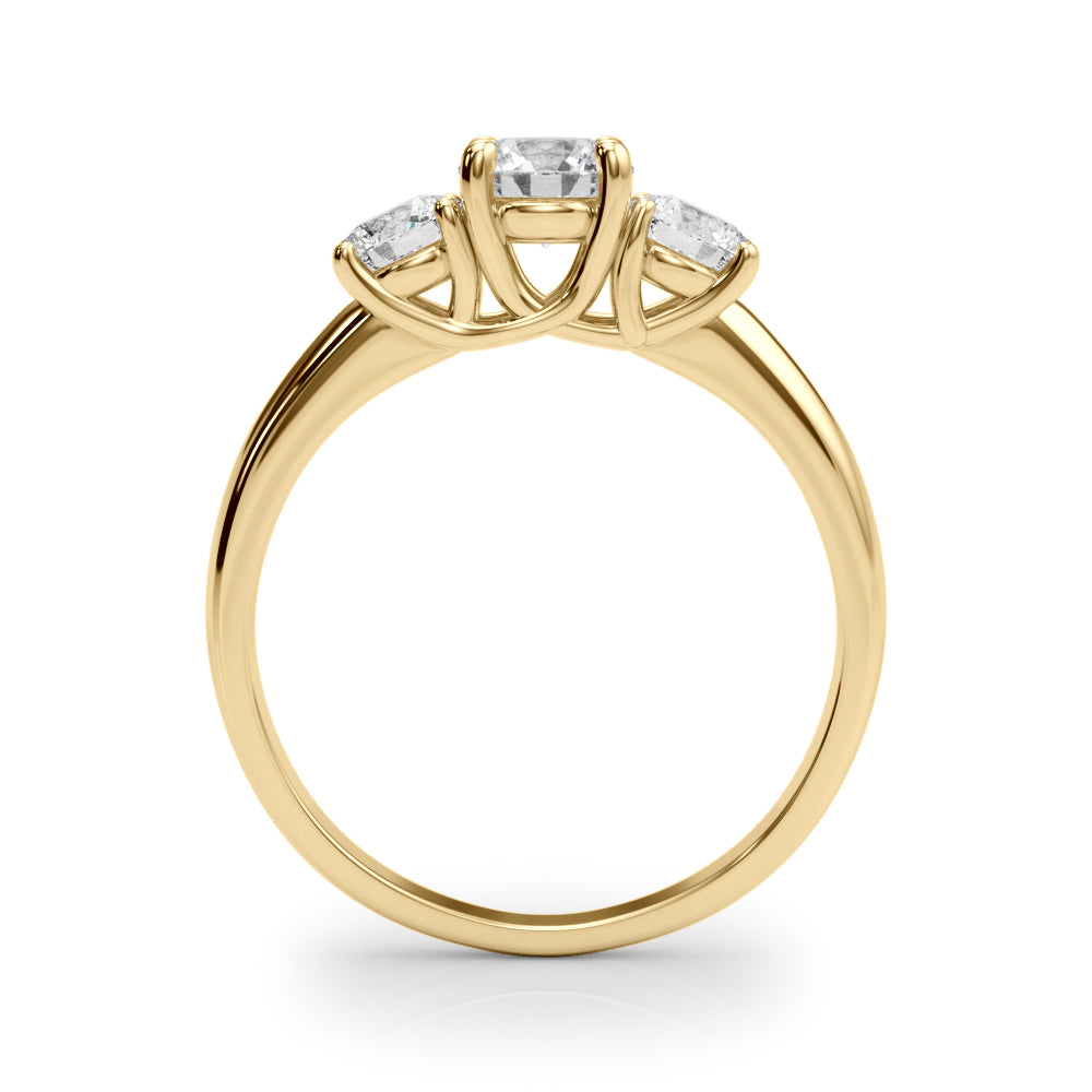 3-Stone Round Trellis Engagement Ring