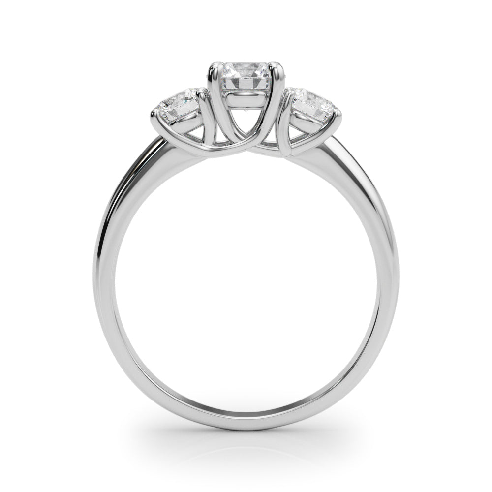 3-Stone Round Trellis Engagement Ring